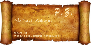 Pócsi Zakeus névjegykártya
